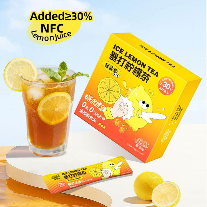 Ice Thai Lemon Tea Beverage