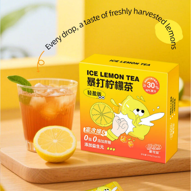 Ice Thai Lemon Tea Beverage