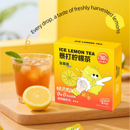 Ice Thai Lemon Tea Beverage